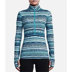 NIKE Pro Dri Fit Womens Blue Half Zip Long Sleeve Athletic Running Size XS NWT